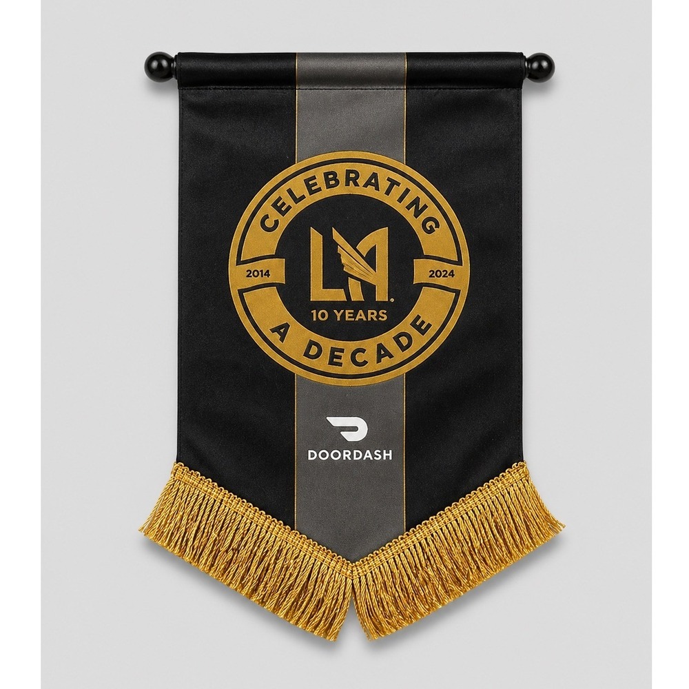 LAFC Los Angeles Football Club 10 Year Anniversary Pennant Banner DoorDash Black